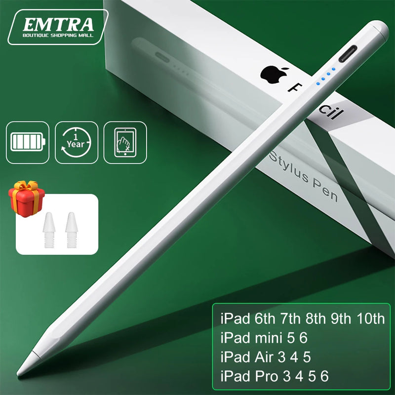 Caneta Stylus de Rejeição Palm para Apple Pencil, Power Display, Acessórios iPad, iPad 2022, 2021, 2020, 2019, 2018, Pro 11, 12.9, Air Mini